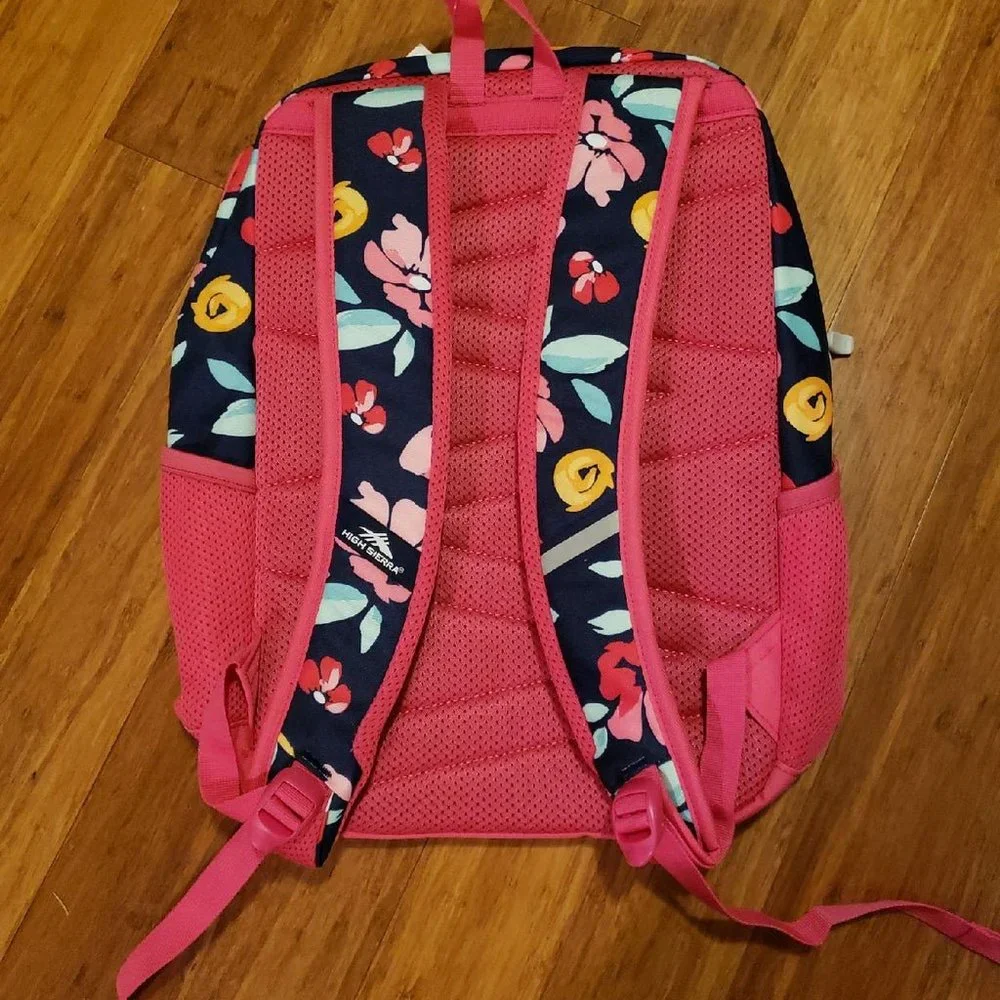 Pink and floral backpack